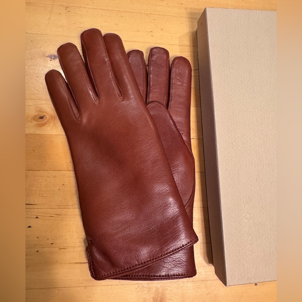 Coach Cashmere Shearling Leather Gloves, NIB, 7.5 - Picture 2 of 9